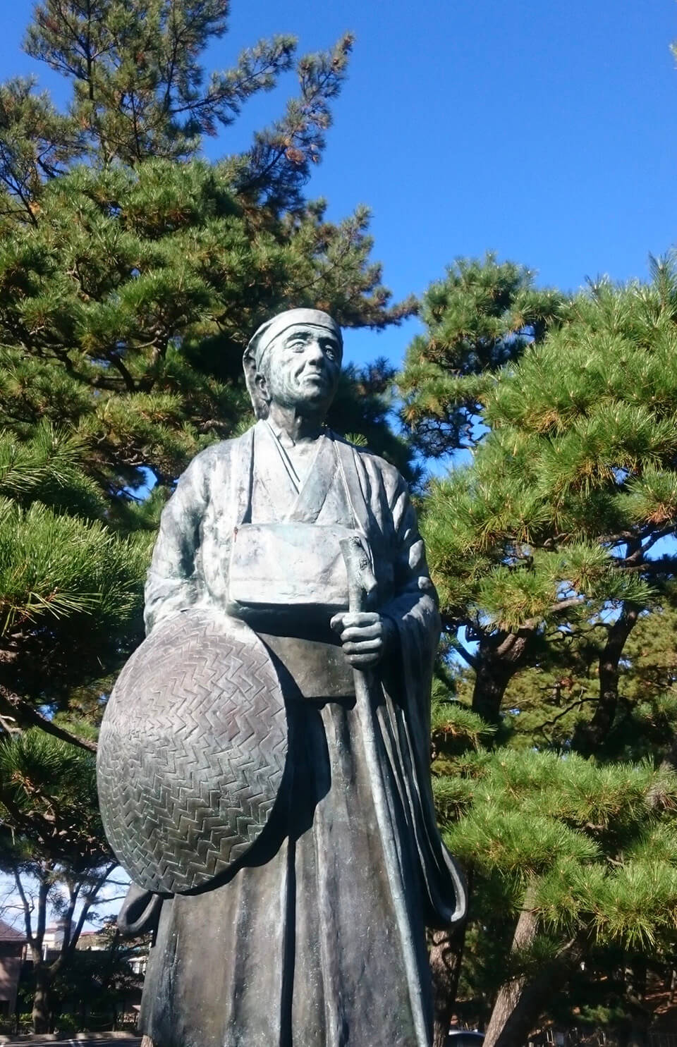 Basho engraved haiku rocks and statues