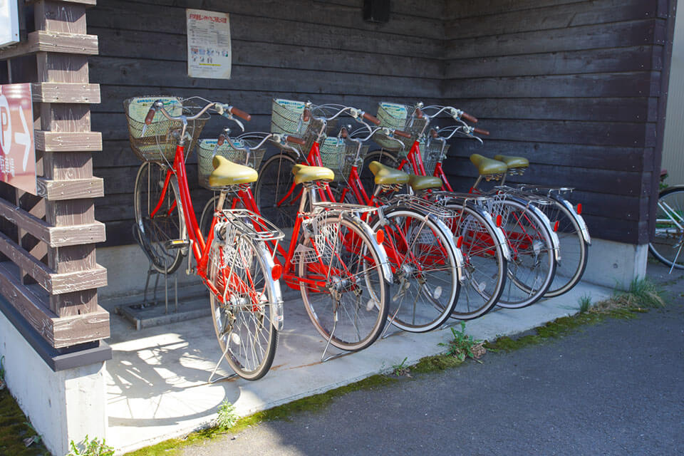 Renting a bicycle at JR Amarume Station to explore Shonai Town