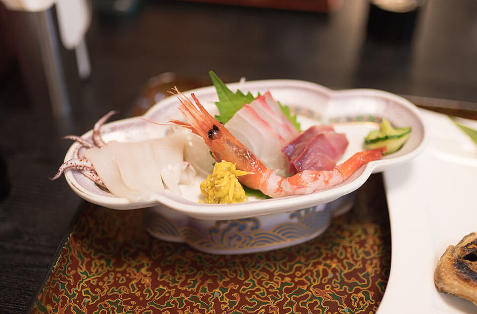 Wakaba Ryokan a perfect place to eat Sashimi (fresh sea food)